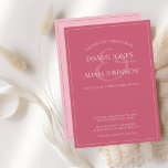 Minimal Magenta Pink Script Wedding Invitation<br><div class="desc">Minimal Magenta Pink Script Wedding Invitation. Stylishly impress your wedding guests with this trendy fuchsia pink wedding invitation featuring a beautiful pink script on a magenta pink background. This Invitation has a stunning hot pink design, with modern and minimal vibes, perfect for your simple, trendy, minimalist wedding. The minimal and...</div>