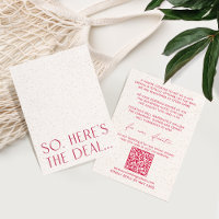 Minimal Magenta Wedding Details Card RSVP QR Code