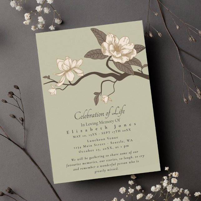 Minimal Magnolia Celebration of Life Funeral (Creator Uploaded)