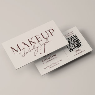Minimal Makeup Artist Elegant Sand Business Card