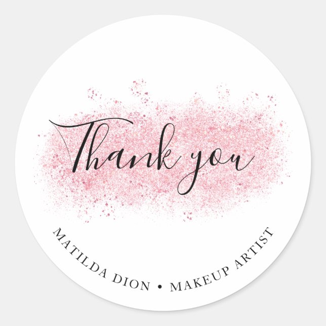Minimal Makeup Artist Thank You Sticker (Front)