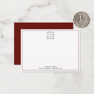 Minimal Maroon Business Logo Company Name  Card