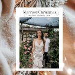 Minimal Married Christmas Photo Newlyweds Holiday Card<br><div class="desc">Celebrate your first holiday season together with the Minimal Married Christmas Photo Newlyweds Holiday Card. Featuring a clean,  modern design that beautifully highlights your photo,  this card is perfect for newlyweds to share joy,  love,  and warm wishes. A timeless keepsake to mark your first Christmas as a married couple.</div>