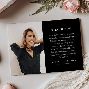 Minimal Memorial Photo & Message Sympathy Thank You Card