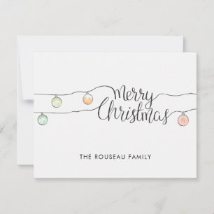 Minimal Merry Christmas Calligraphy String Lights