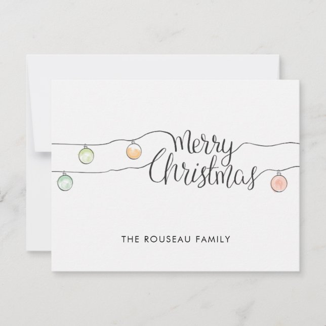 Minimal Merry Christmas Calligraphy String Lights (Front)