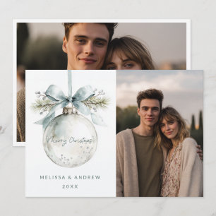 Minimal Merry Christmas Ornament Announcement