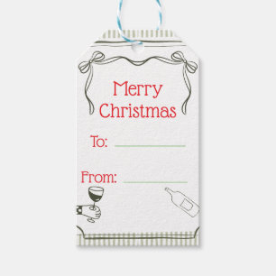 Minimal Merry Christmas Wine Gift Tag