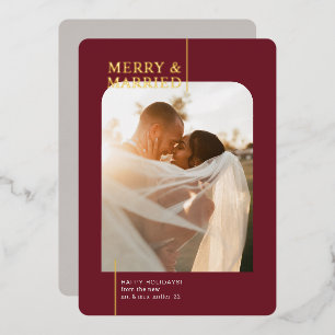 Minimal Merry & Married Burgundy Holiday Gold