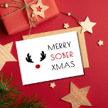 Minimal Merry Sober Christmas, Sober Support Xmas Card<br><div class="desc">Spread the warmth of the season with our Sobriety Support Christmas Card.

Send a message of encouragement to someone special on their sober journey. 
Because every step forward deserves to be celebrated.</div>