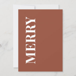 Minimal MERRY   Terracotta Holiday Greeting Card