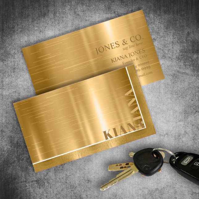 Minimal Metal Sheen & Foil Gold Std ID791 Business Card (Creator Uploaded)