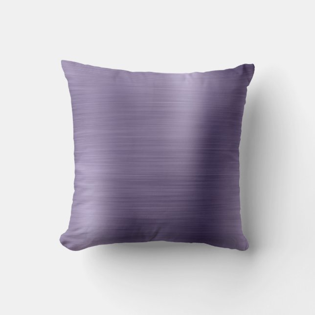 Minimal Metallic Purple Plum Silver Metallic Cushion (Front)