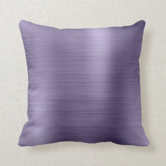 Minimal Metallic Purple Plum Silver Metallic Cushion