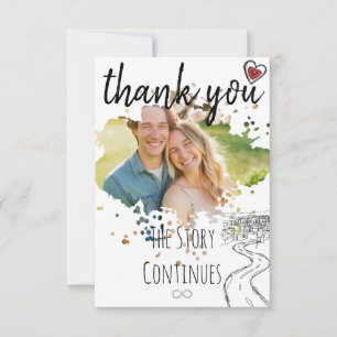 Minimal Micro Courthouse Elopement Modern Wedding Thank You Card