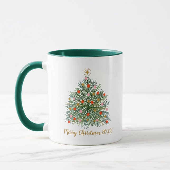 Minimal Mid Century Christmas Tree Mug (Left)