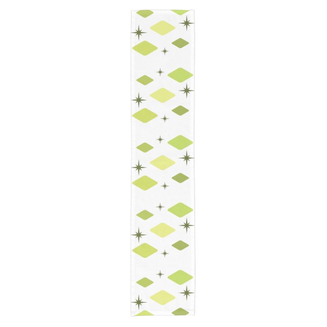Minimal Mid Mod Diamonds Charteuse Short Table Runner (Front)