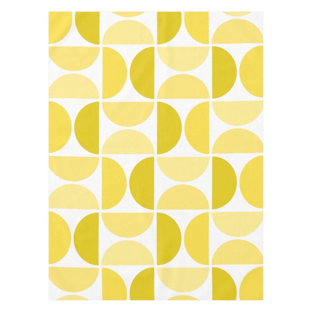 Minimal Midcentury Bowls Art Yellow Tablecloth (Front)