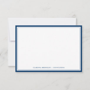 Minimal Midnight Blue Flat Note Card