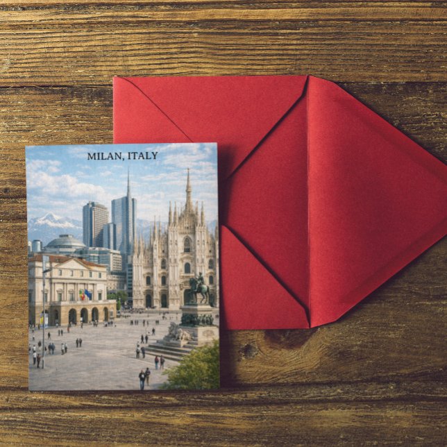 Minimal Milan Italy City View Postcard (Minimal Milan Italy City View Postcard)
