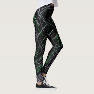 Minimal Minimalism Black Coral Abstract Leggings