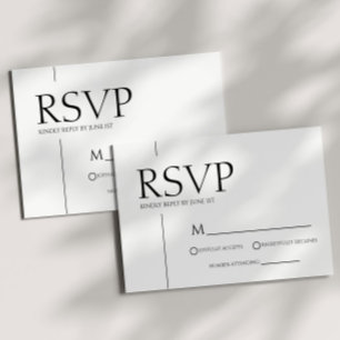 Minimal Minimalist Basic Simple Wedding RSVP Card