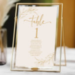 Minimal Minimalist Beige Gold Branch Leaf Wedding Table Number<br><div class="desc">This is a Minimal Minimalist Beige Gold Branch Leaf Wedding Table Number w/ Names!</div>