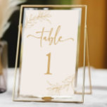Minimal Minimalist Beige Gold Branch Leaf Wedding Table Number<br><div class="desc">This is a Minimal Minimalist Beige Gold Branch Leaf Wedding Table Number!</div>