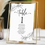 Minimal Minimalist Black White Branch Leaf Wedding Table Number<br><div class="desc">This is a Minimal Minimalist Black White Branch Leaf Wedding Table Number w/ Names!</div>