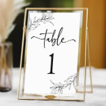 Minimal Minimalist Black White Branch Leaf Wedding Table Number<br><div class="desc">This is a Minimal Minimalist Black White Branch Leaf Wedding Table Number!</div>