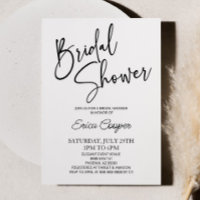 Minimal Minimalist Black White Bridal Shower