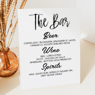 Minimal Minimalist Black White Simple Plain Bar Pedestal Sign