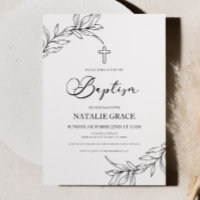 Minimal Minimalist Branch Leaves Baptism