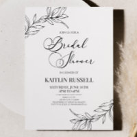 Minimal Minimalist Branch Leaves Bridal Shower