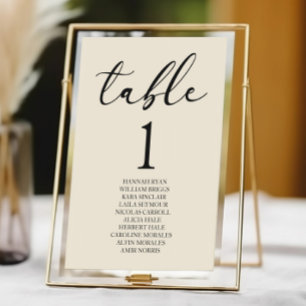 Minimal Minimalist Elegant Classic Wedding Table Number
