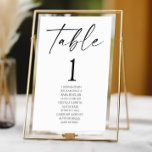 Minimal Minimalist Elegant White Black Wedding Table Number<br><div class="desc">This is a Minimal Minimalist Elegant White Black Wedding Table Number w/ Names!</div>