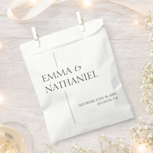 Minimal Minimalist Simple Black White Wedding Favour Bags