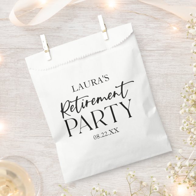 Minimal Minimalist Simple Elegant Retirement Party Favour Bags (Clipped)