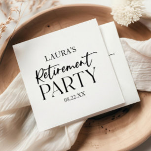 Minimal Minimalist Simple Elegant Retirement Party Napkin
