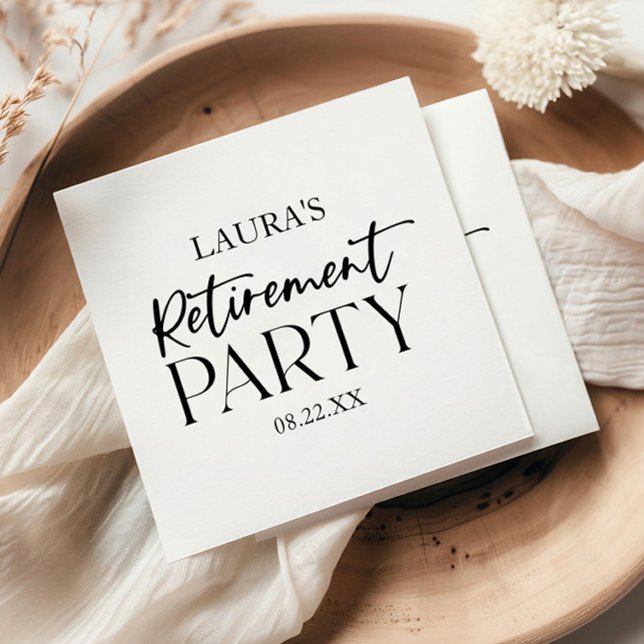Minimal Minimalist Simple Elegant Retirement Party Napkin (Creator Uploaded)