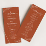 Minimal Minimalist Terracotta Branch Leaf Wedding Programme<br><div class="desc">This is a Minimal Minimalist Terracotta Branch Leaf Wedding Program!</div>