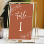Minimal Minimalist Terracotta Branch Leaf Wedding Table Number<br><div class="desc">This is a Minimal Minimalist Terracotta Branch Leaf Wedding Table Number!</div>