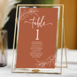 Minimal Minimalist Terracotta Branch Leaf Wedding Table Number<br><div class="desc">This is a Minimal Minimalist Terracotta Branch Leaf Wedding Table Number w/ Names!</div>