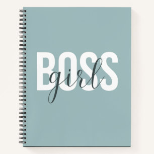 Minimal Mint Boss Girl Notebook Cover