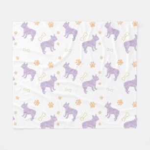 Minimal mint french bulldog Silhouette blanket