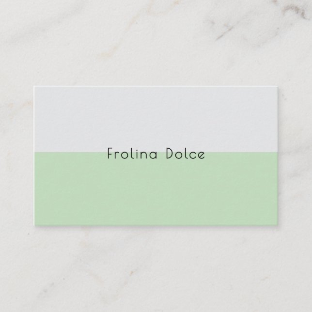 Minimal Mint Green Business Card (Front)