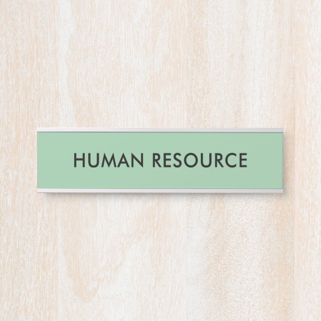 Minimal Mint Green Room Department Name Door Sign (Front)