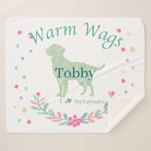 Minimal Mint Labrador Retriever   Custom Christmas Sherpa Blanket