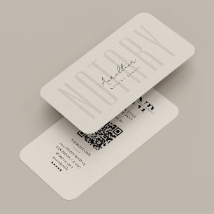 Minimal Mobile Notary Public Loan Signing Sand Business Card