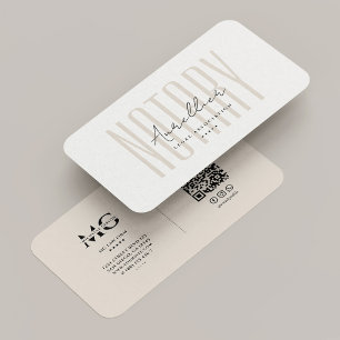 Minimal Mobile Notary Public Signing Agent Sand Business Card